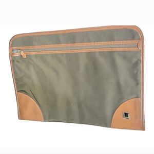 RARE Dunhill Vintage Green/Brown Canvas/Leather Portfolio Clutch (EUC)